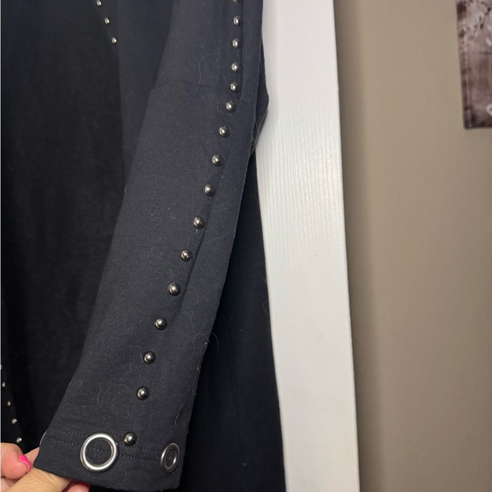 VOCAL Black Jacket with Studs and Eyelets Size M Oversized - Picture 7 of 11